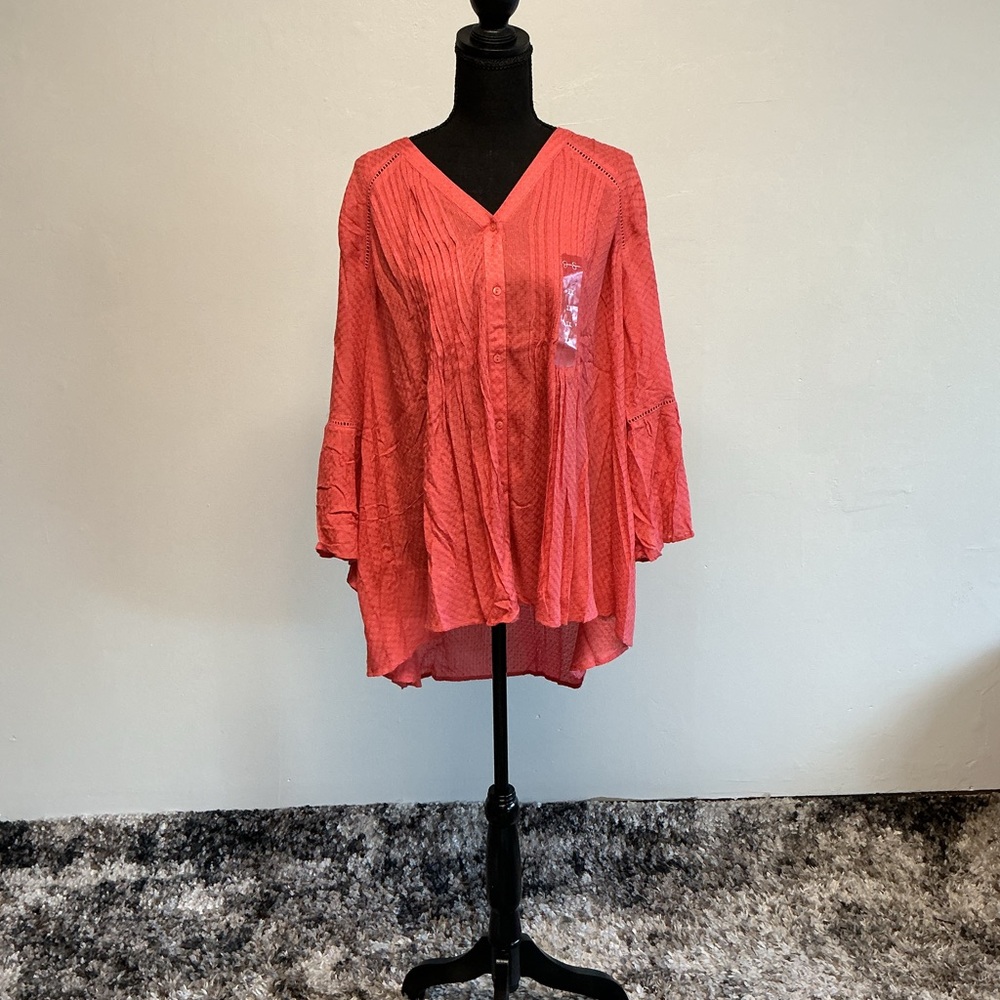 Jessica Simpson Coral V-Neck Blouse